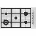 Chef 90cm Natural Gas Cooktop - Stainless Steel, Five Burners, Wok Burner, Cast Iron Trivets - CHG954SC