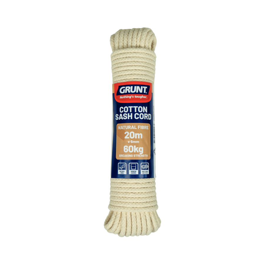 Grunt Cotton Sash Cord 6mm x 20m Soft Natural Fibre Easy To Use - SuperSaverAU - view 1
