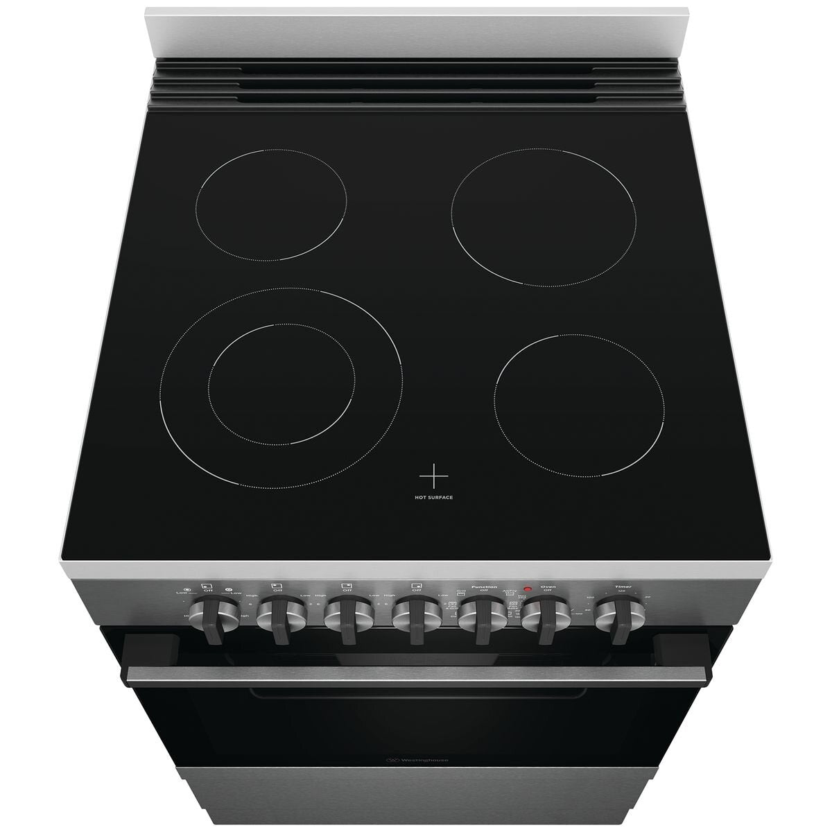 Westinghouse 60cm Electric Freestanding Oven - Dark Stainless Steel, AirFry, Ceramic Cooktop - WFE646DSCB