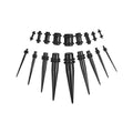 Ear Stretching Kit with Tapers and Plugs - Black Acrylic, 36 Piece Set - view 2