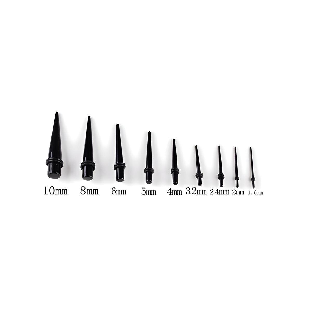 Ear Stretching Kit with Tapers and Plugs - Black Acrylic, 36 Piece Set - view 3
