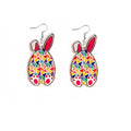 Easter Bunny Acrylic Earrings - Triangle Mosaic Egg Design, Style 4