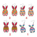 Easter Bunny Acrylic Earrings - Triangle Mosaic Egg Design, Style 4 - view 5