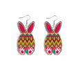 Easter Bunny Acrylic Earrings - Zigzag Egg Design, Style 2