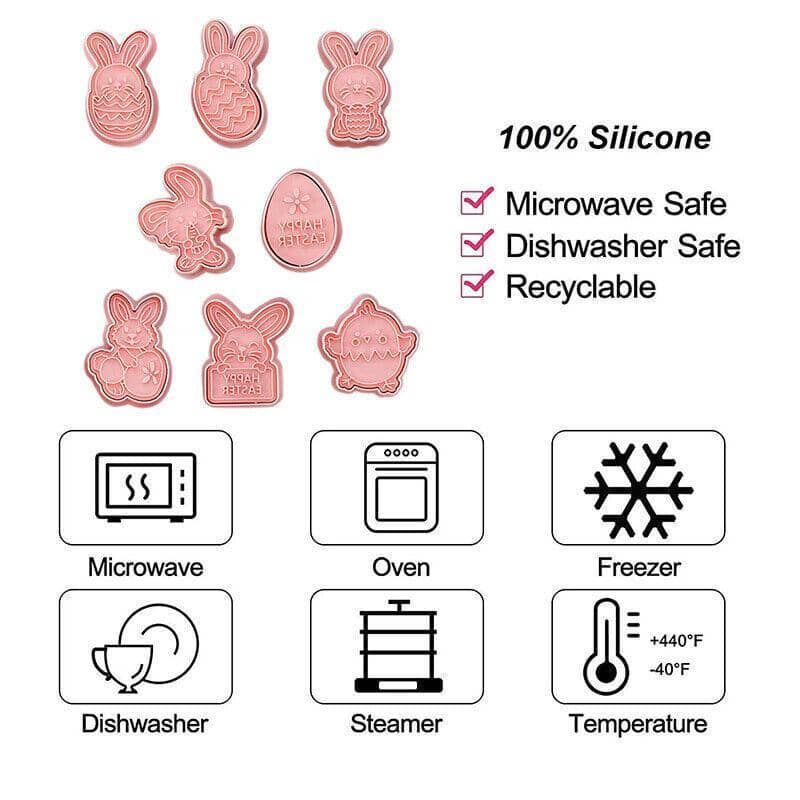 Easter Cookie Cutter Set 8 Piece - Bunny, Egg and Chick Biscuit Moulds - view 4