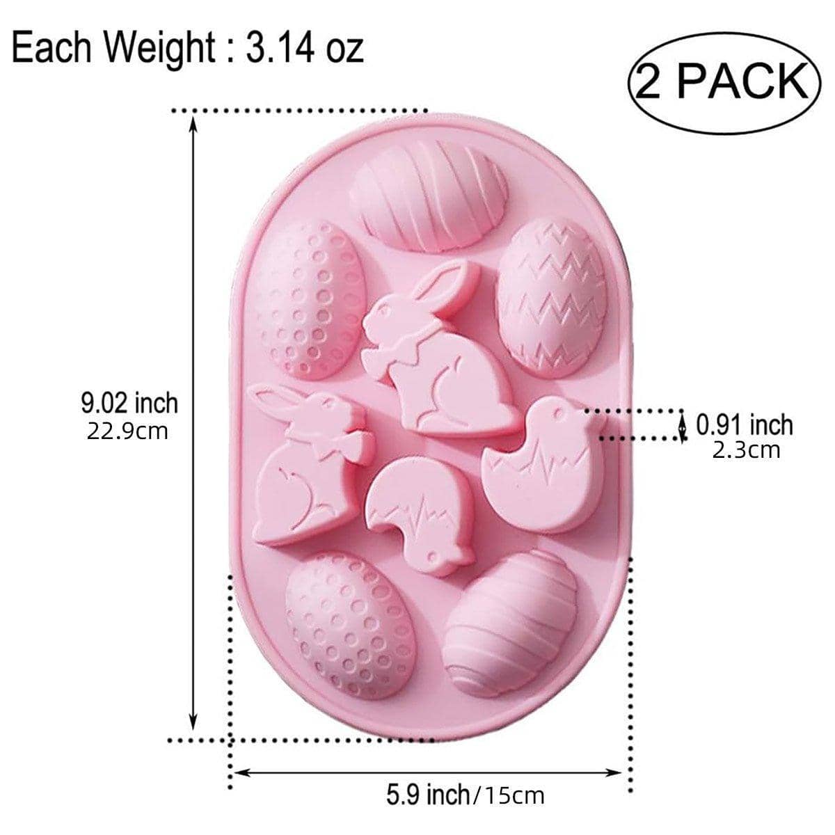Easter Rabbit and Egg Silicone Baking Moulds for Cake and Chocolate Decor - Pack of 2 - view 3