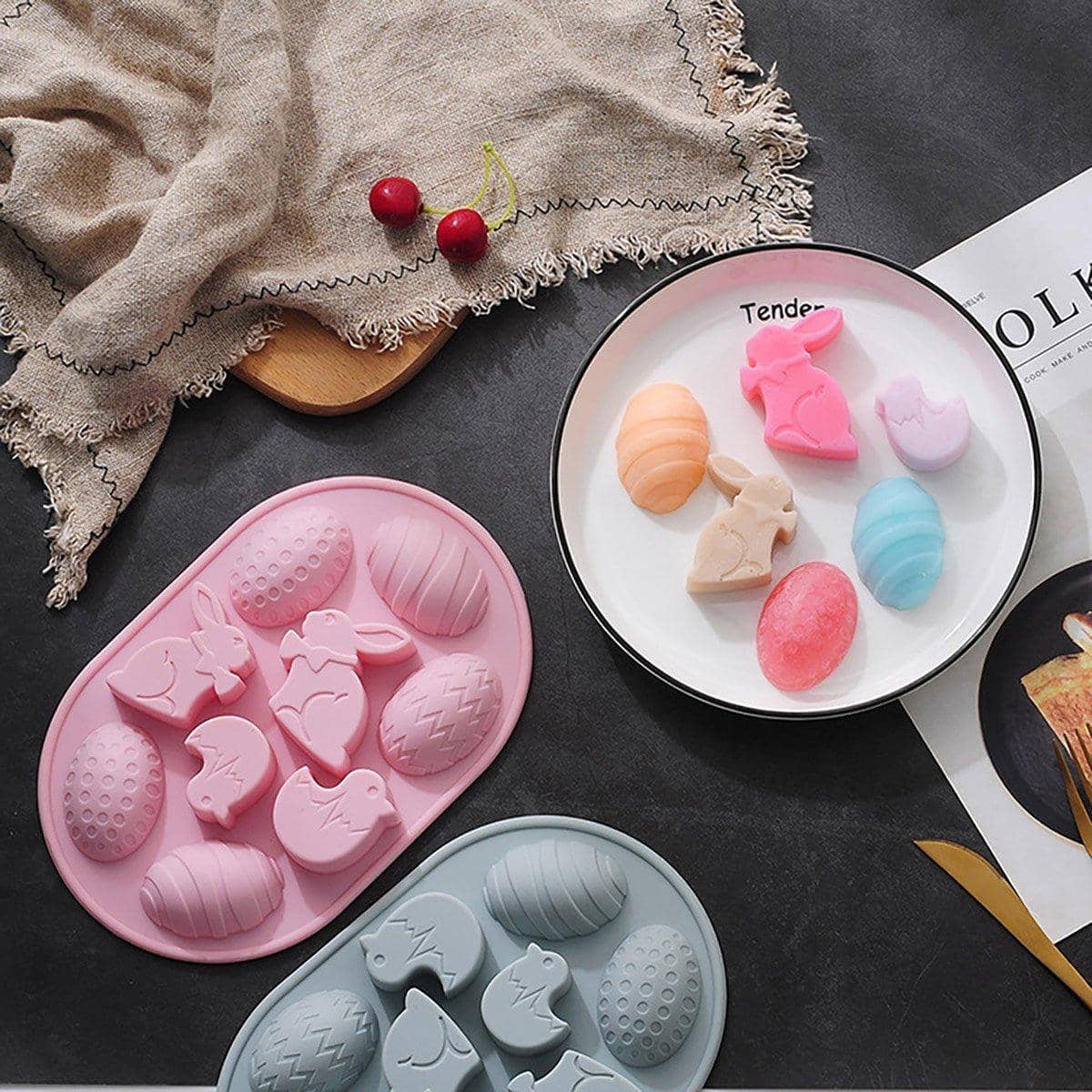 Easter Rabbit and Egg Silicone Baking Moulds for Cake and Chocolate Decor - Pack of 2 - view 5