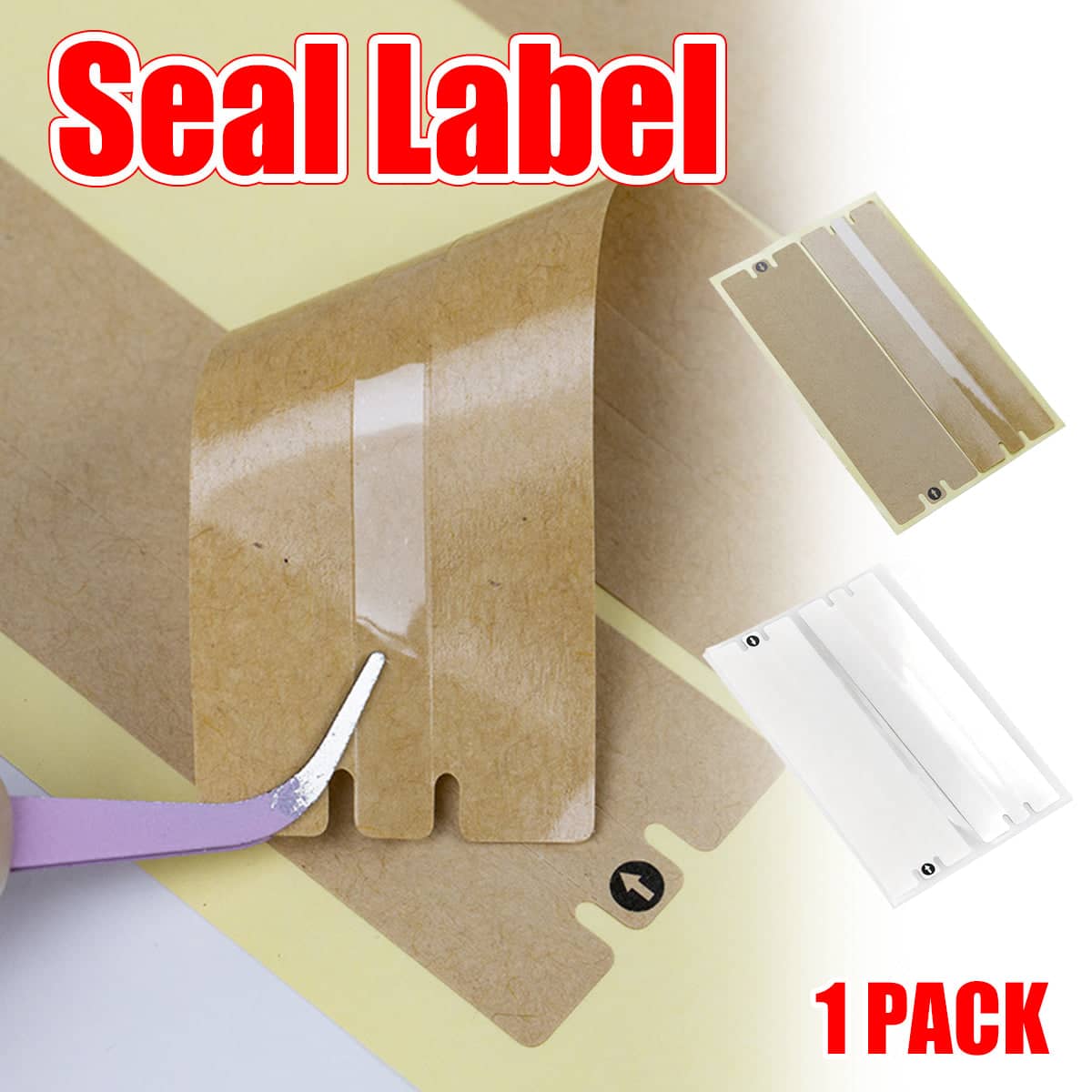 Easy Tear Box Sealing Labels, 10 x 3 cm - White, 1 Pack - view 2