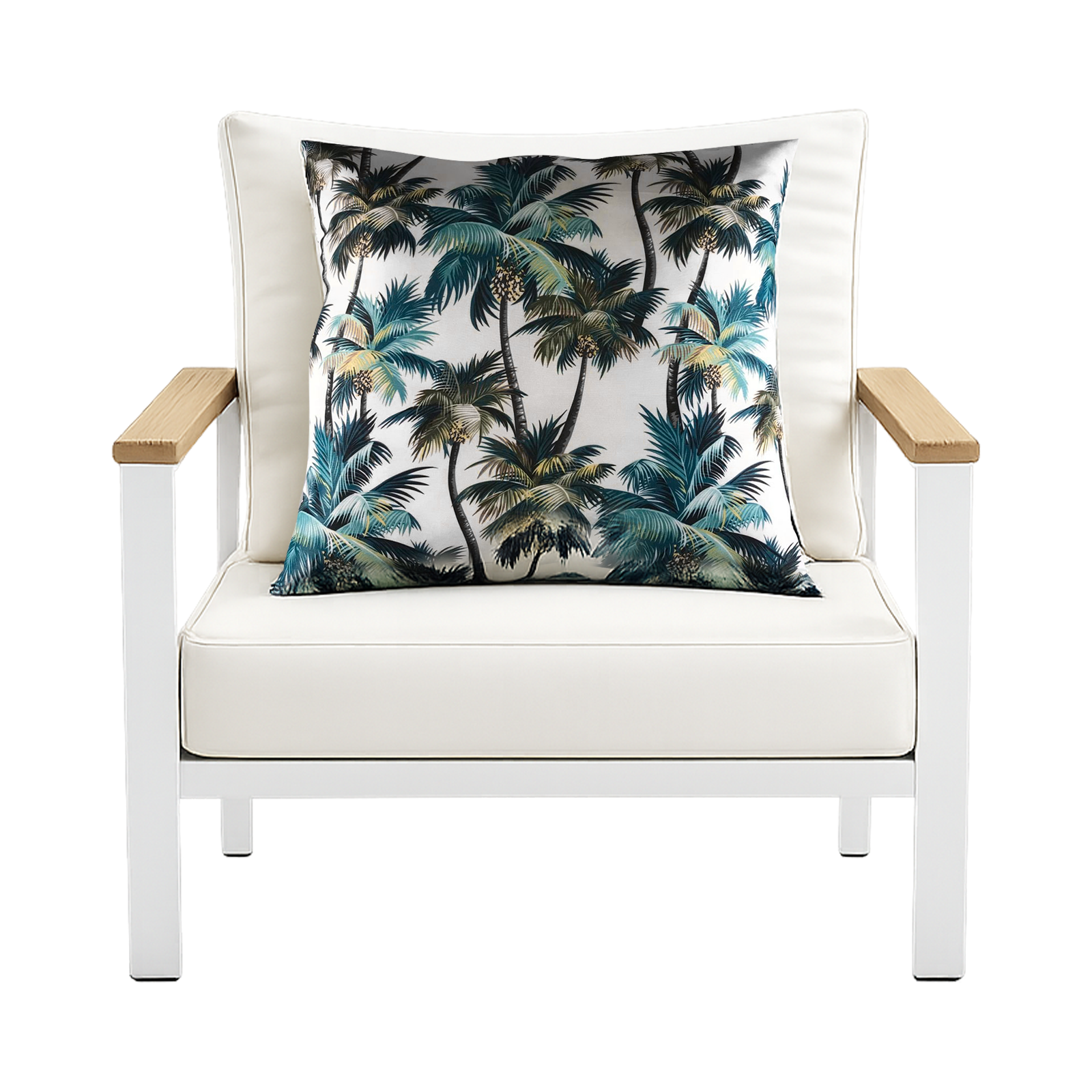 Mojo 45cm L.A. Palm White Polyester Cushion Cover