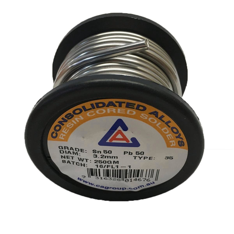Consolidated Alloys 250g Resin Core Solder 50/50 - Silver - 250g - SuperSaverAU - view 1