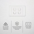 DETA White Quad Switch 4 Gang 240V 10A Polycarbonate 6104B