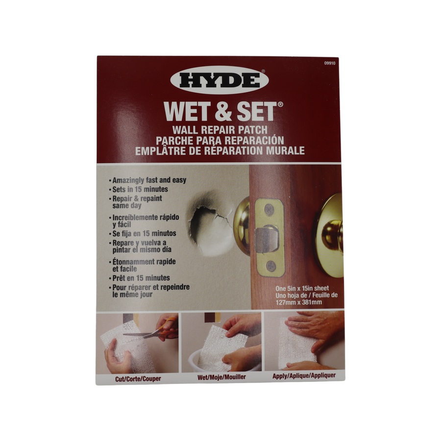 Hyde Wet and Set Plaster Repair Patch - 127 x 381mm - Cotton Fiber - Quick Set - SuperSaverAU - view 1