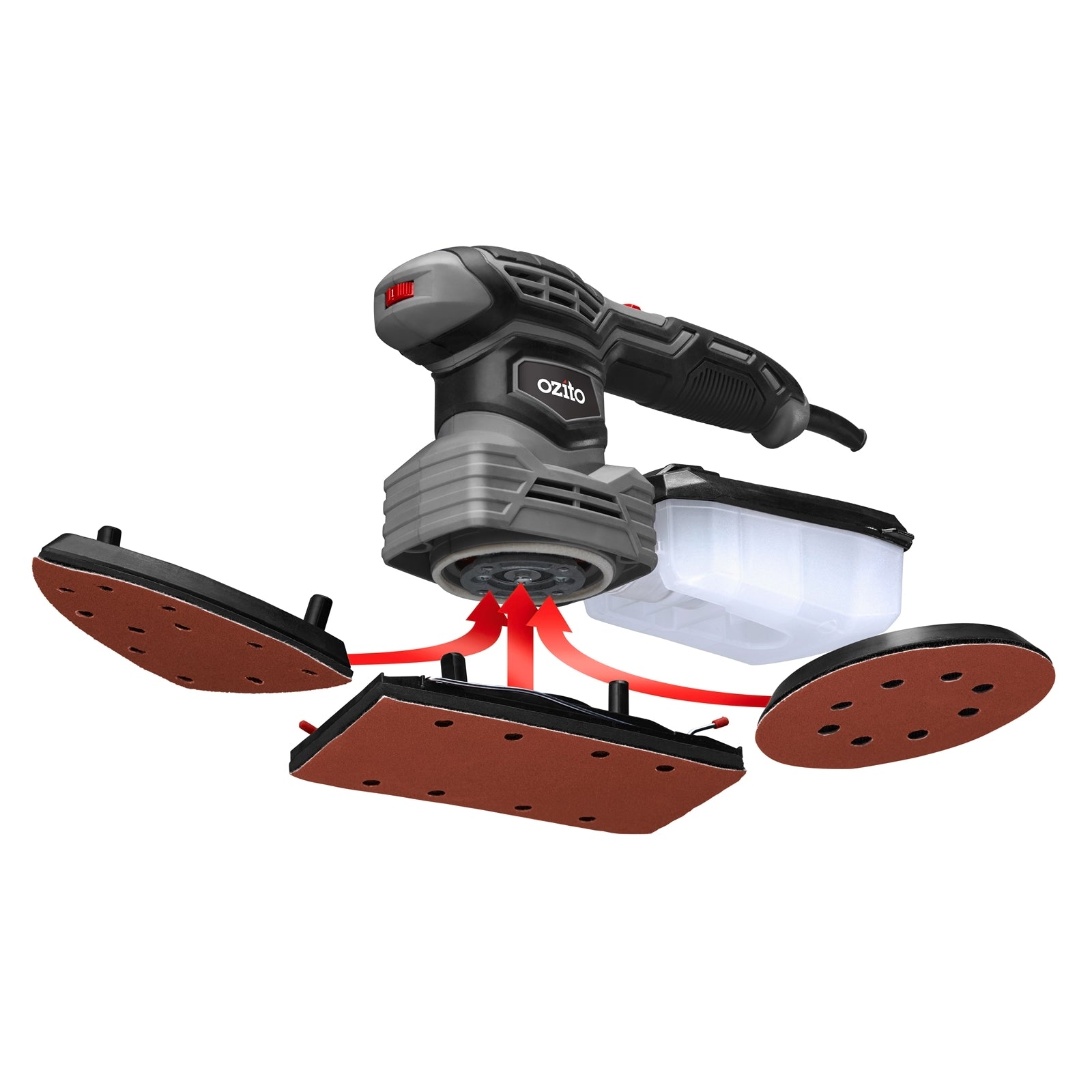 Ozito 200W Multi Sander Kit 3 Interchangeable Bases MSK-001
