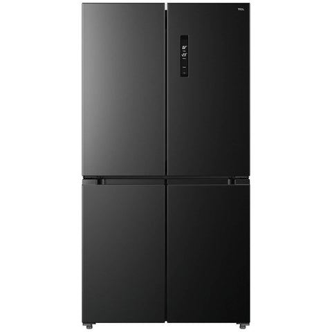 TCL 596L Quad Door Fridge - Black, 5 Star Energy Rating, Metal Cooling - TRF590QB