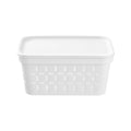 Boxsweden Kept 26 x 17.5 x 12.5cm 4.3L Small White Storage Basket with Lid
