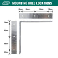 Carinya Angle Bracket - 250mm x 250mm - Galvanised Steel - Heavy-Duty - SuperSaverAU - view 5