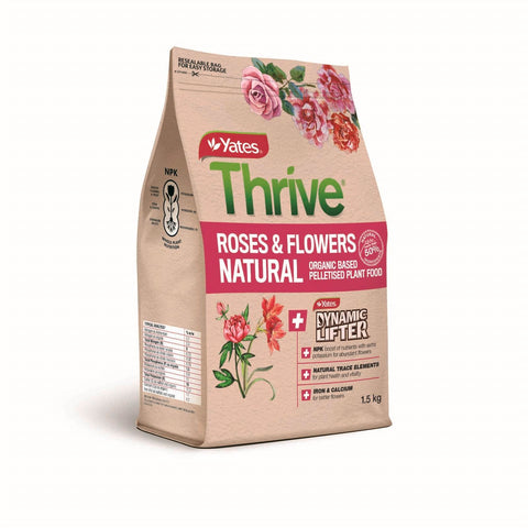 Yates Thrive Natural Roses And Flowers Pelletised Plant Food 1.5kg