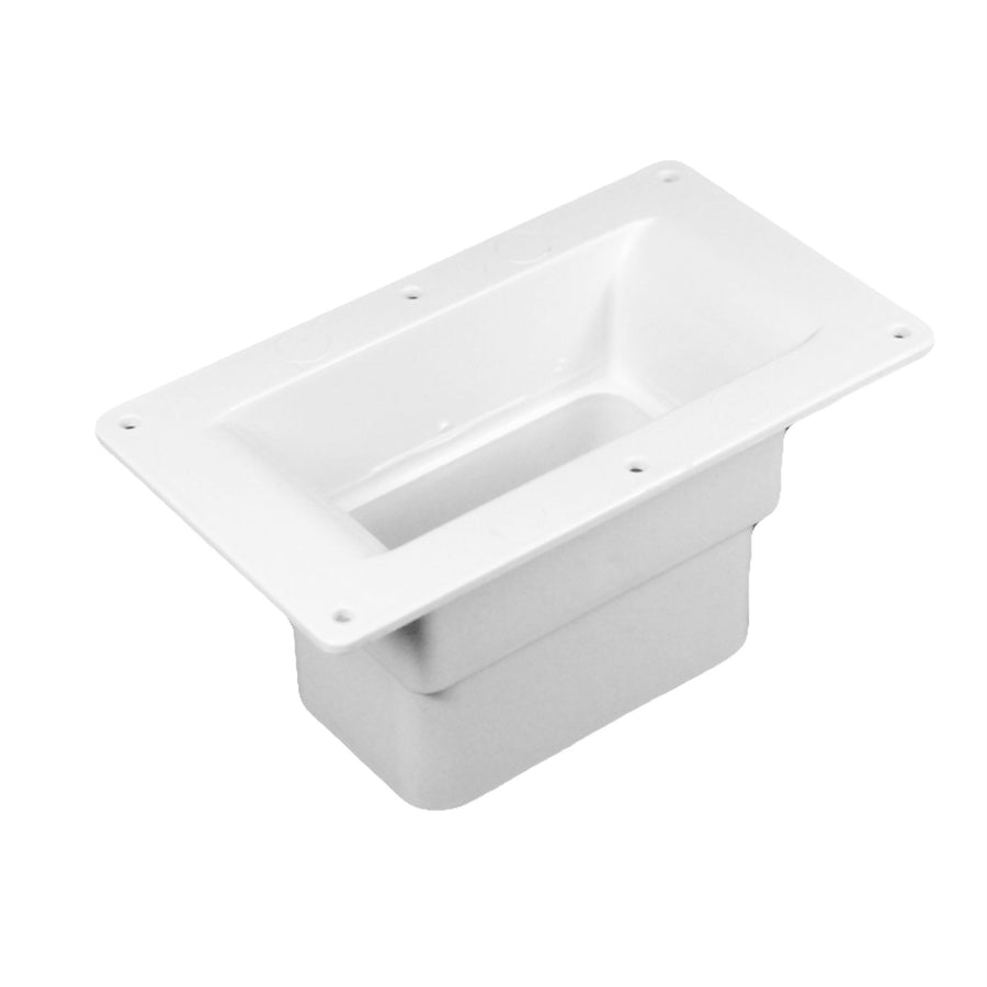 Icon Plastics 100 x 65mm White PVC Pop Metal Square Dropper Outlet Downpipe