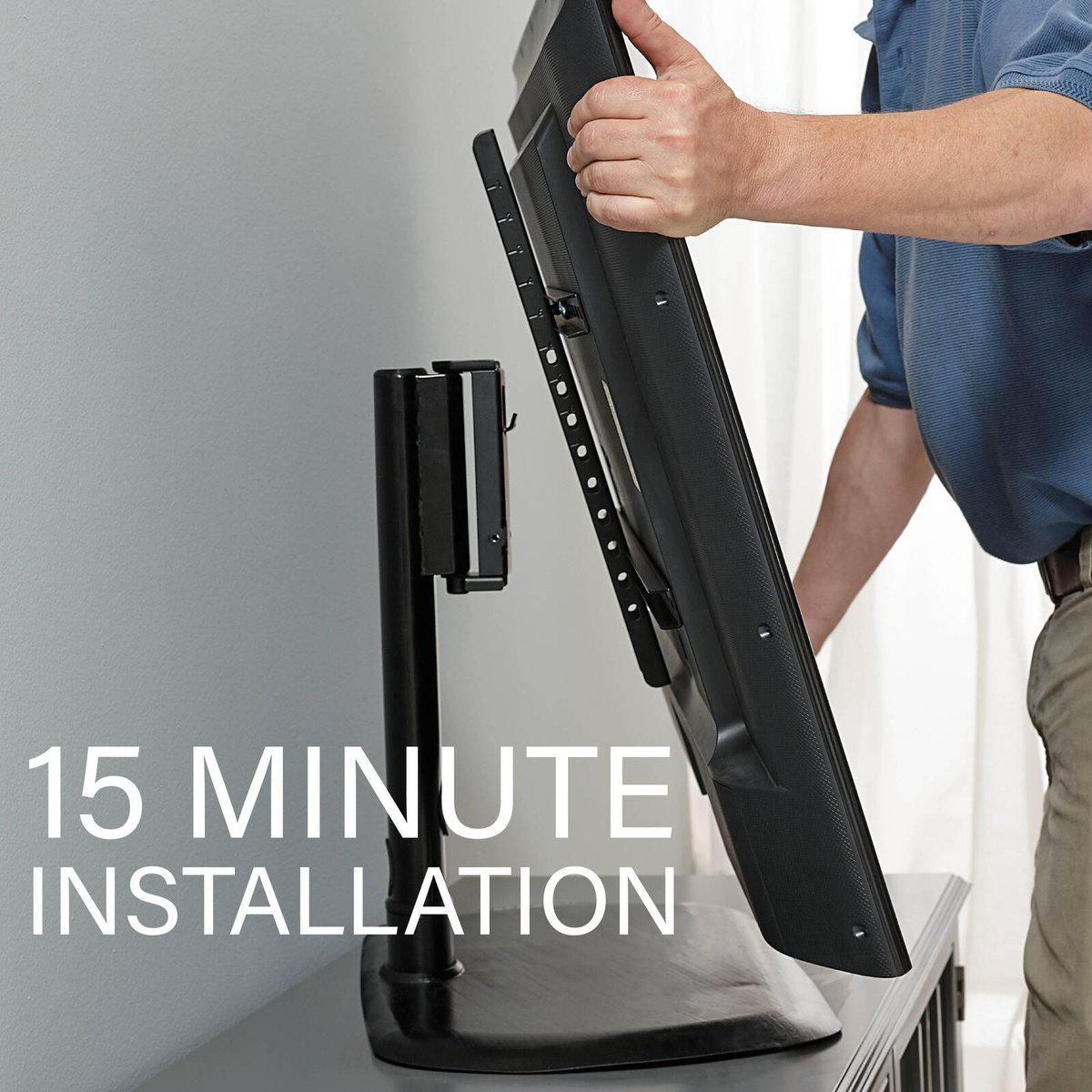 Sanus Swivel TV Base 32" - 65" - Height Adjustable - 70° Swivel - Black - SuperSaverAU - view 3