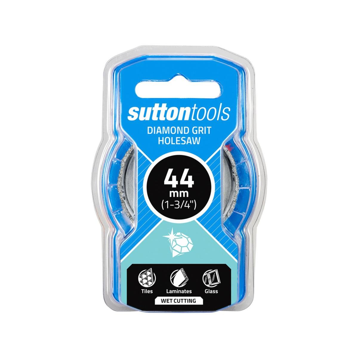 Sutton Tools 44mm Diamond Grit Holesaw - Steel - Long Life - Fast Cutting