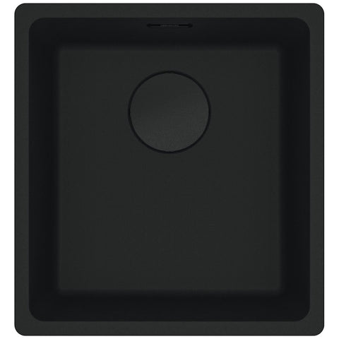 Franke Maris single bowl undermount sink - Fragranite in matt black - hidden overflow - MRG110-37MB-B