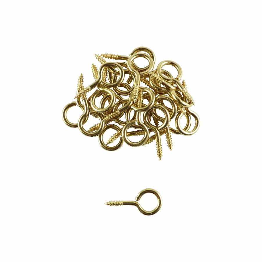 Everhang Screw Eyes - 4mm - Brass - Light Duty - 25 Pack - SuperSaverAU - view 1