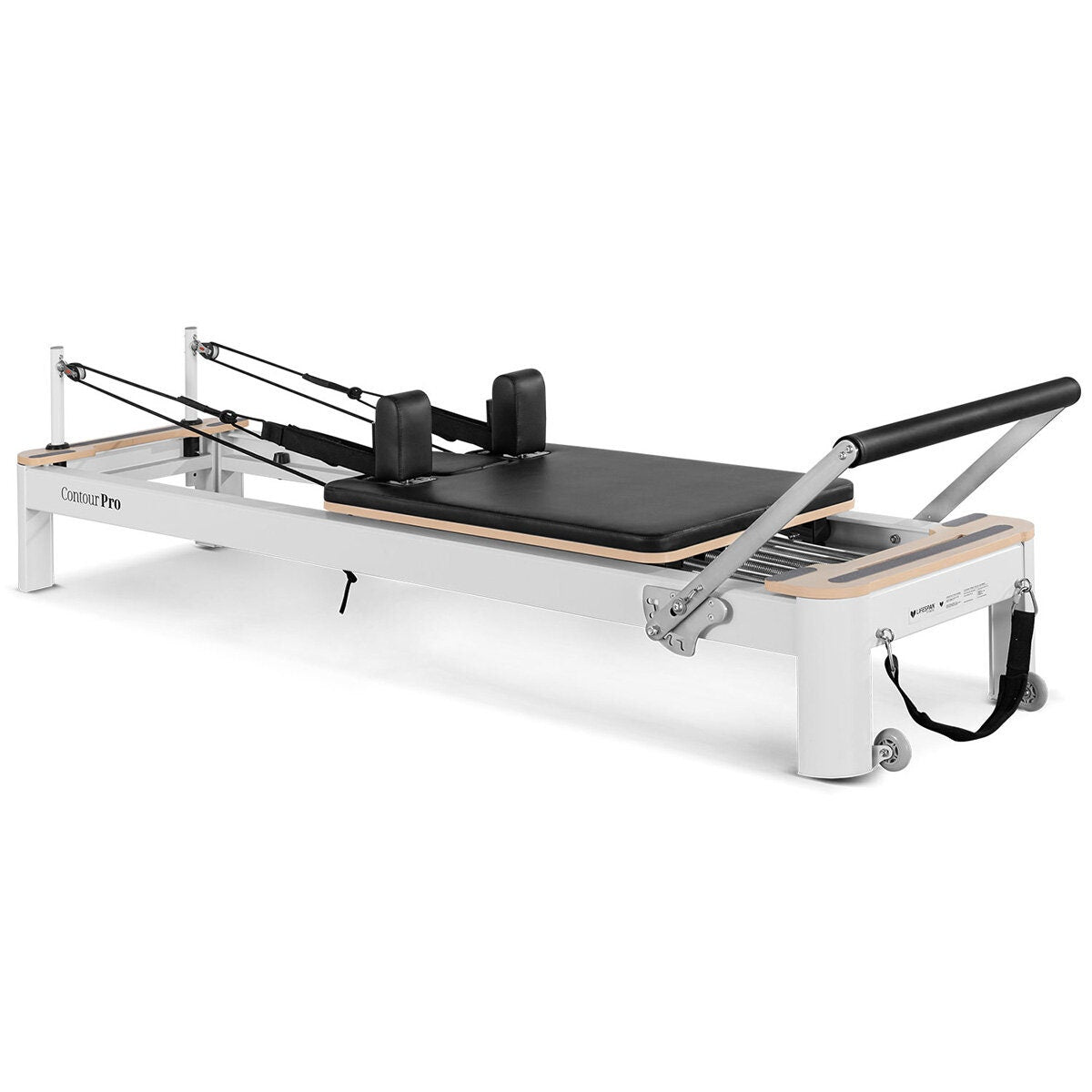 Lifespan Fitness Contour Pro aluminium reformer Pilates bed set - black accents - 75kg - LFRF-CONTPRO