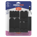 Permastik Black Mixed Metal Hooks 10 Pack - 160mm x 215mm - Adhesive, No Drilling - SuperSaverAU - view 1