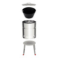 Tramontina Churrasco Freestanding Charcoal BBQ - Stainless Steel Body - Beer Barrel Shape - 26500006
