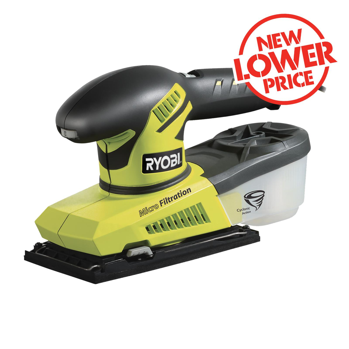 Ryobi 280W 1/3 Sheet Sander - 1.7kg - Various - Smooth Finish - SuperSaverAU - view 1