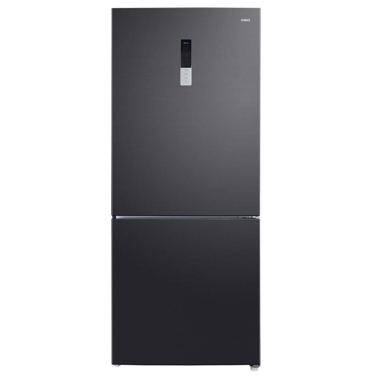 CHiQ 396L bottom mount fridge - black finish, humidity control crispers, 6 star rating - CBM395NBS6E