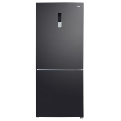 CHiQ 396L bottom mount fridge - black finish, humidity control crispers, 6 star rating - CBM395NBS6E