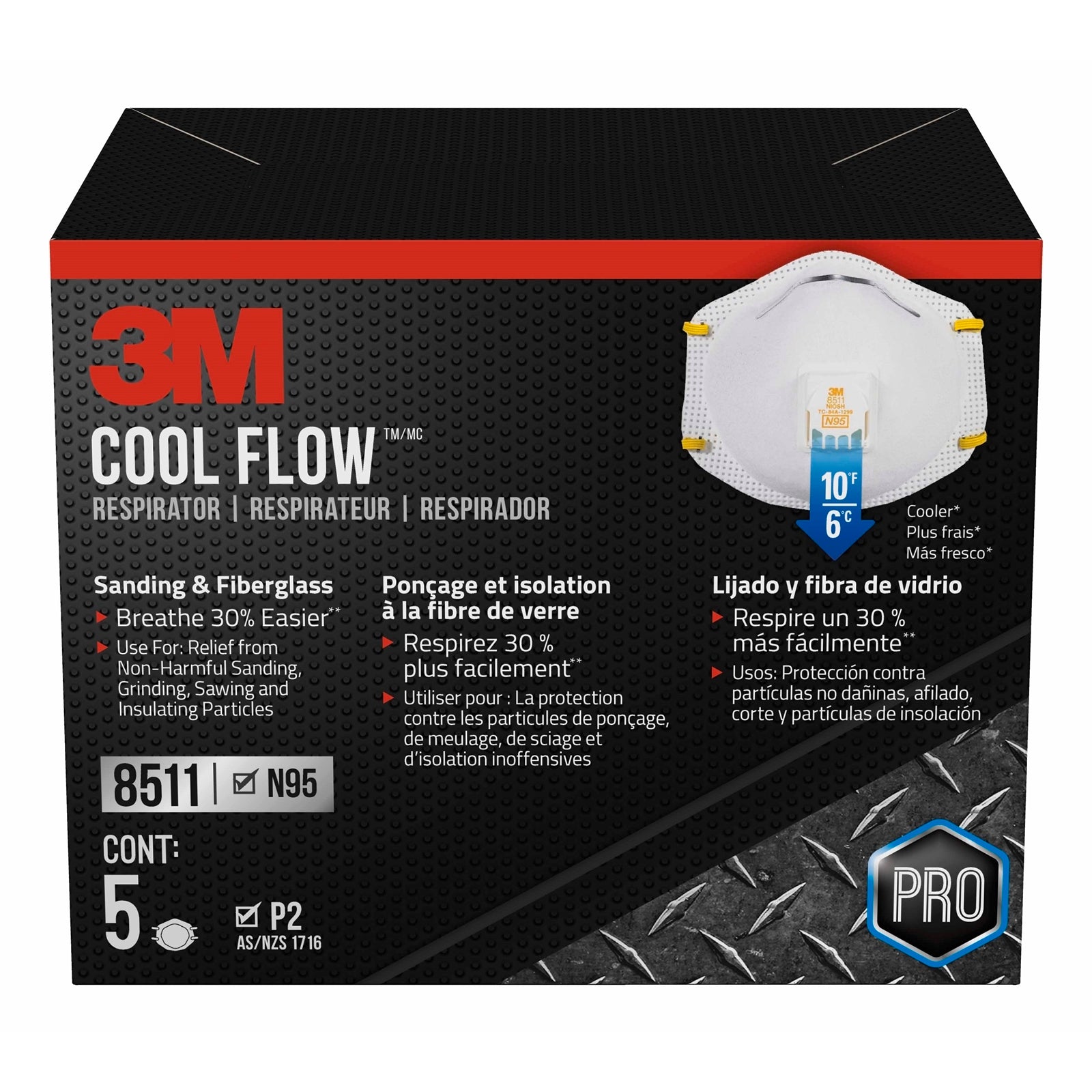3M P2 Particulate Sanding and Fibreglass Valved Respirators - 5 Pack - SuperSaverAU - view 1