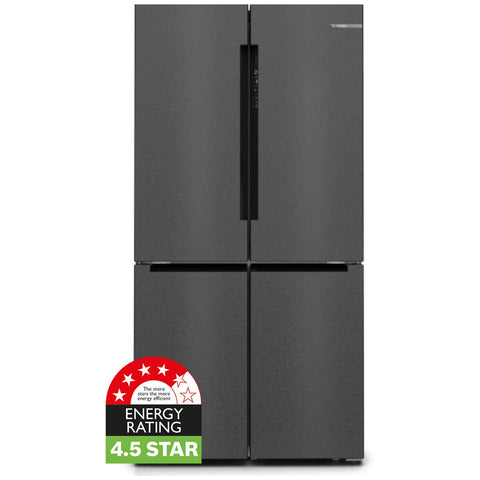 Bosch Series 6 605L French Door Fridge - Black Stainless Steel, Smart Home Compatible - KFN96AXEAA
