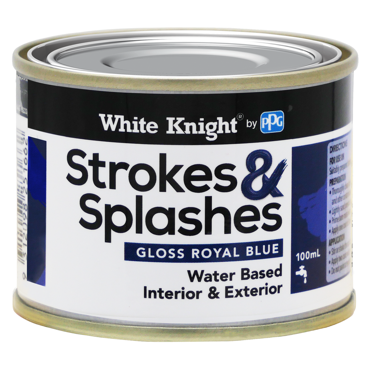 White Knight Royal Blue Strokes and Splashes Paint 100ml Water Based - SuperSaverAU - view 1