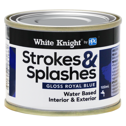 White Knight Royal Blue Strokes and Splashes Paint 100ml Water Based - SuperSaverAU - view 1
