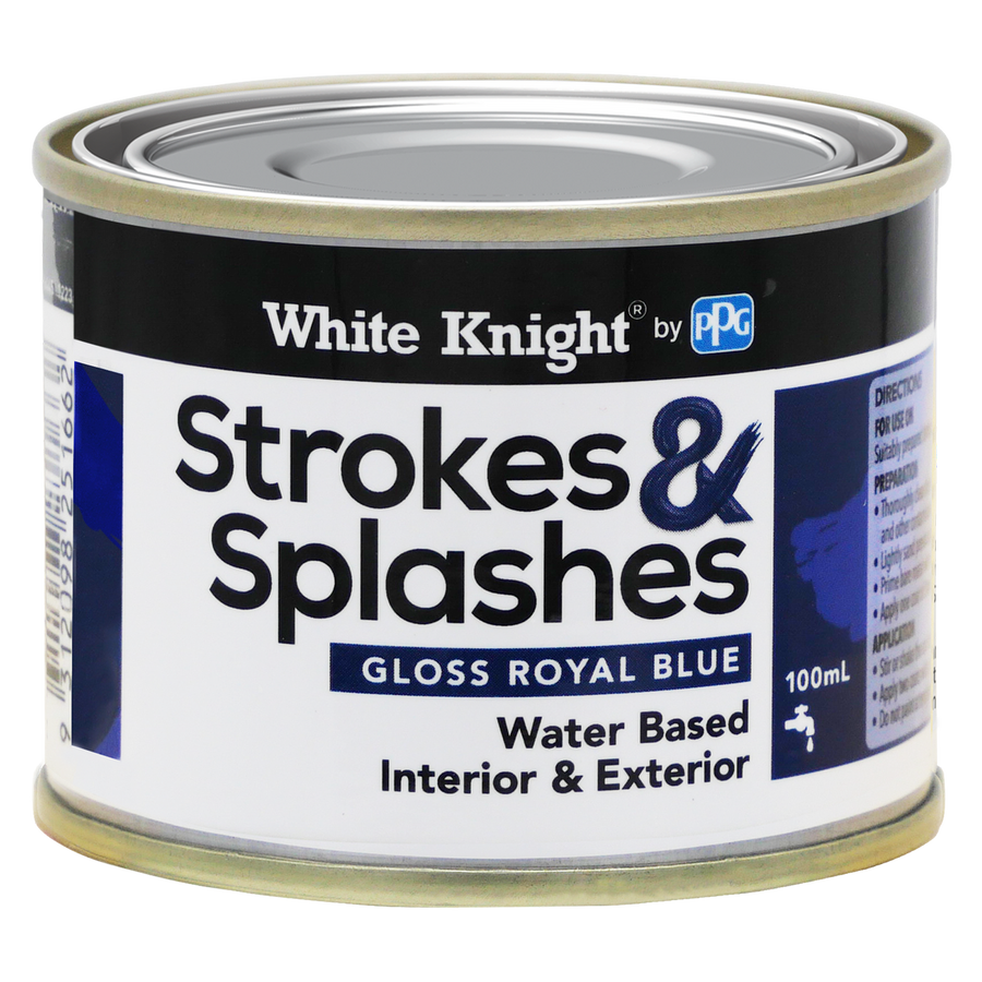 White Knight Royal Blue Strokes and Splashes Paint 100ml Water Based - SuperSaverAU - view 1