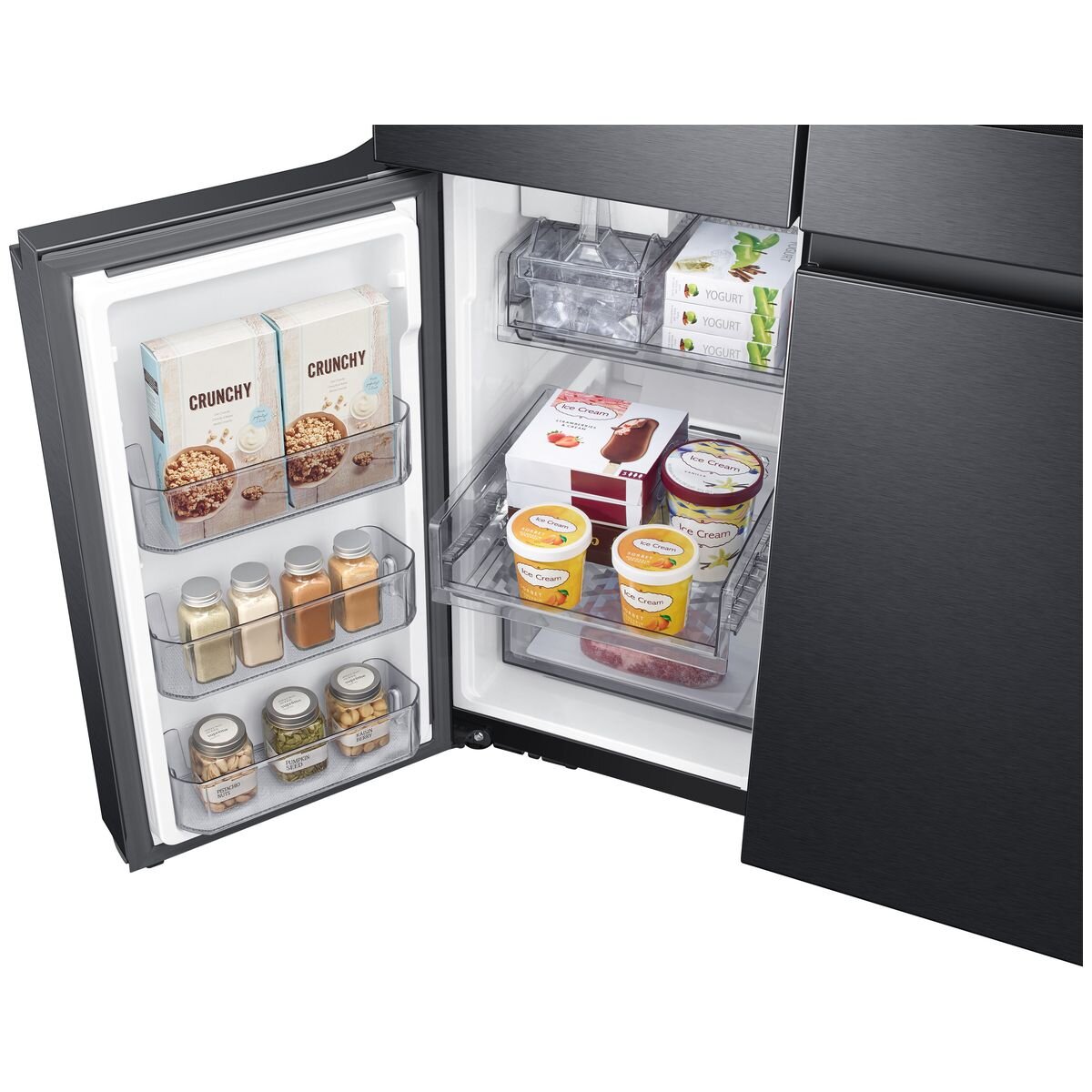 Samsung 640L Family Hub French door fridge - black stainless steel, Food AI, Recipe Planner - SRF7900BFH