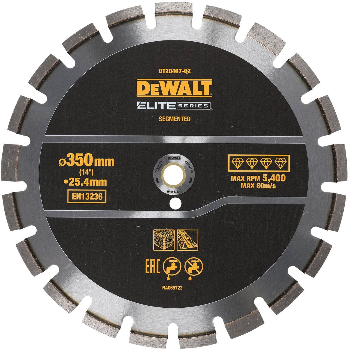 Dewalt Elite Asphalt Blade - 350mm - Segmented - Diamond - Durable - SuperSaverAU - view 1