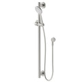 HomeCare by Caroma 900mm Brushed Nickel Rail Shower Set, 9L/min 3 Star WELS