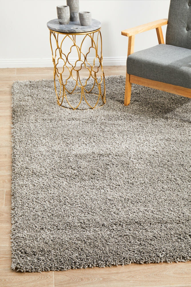 Rug Culture Laguna Extra Large Rug 330x240cm - Silver Power Loomed Polypropylene 40mm Pile - LGNSILVER330X240