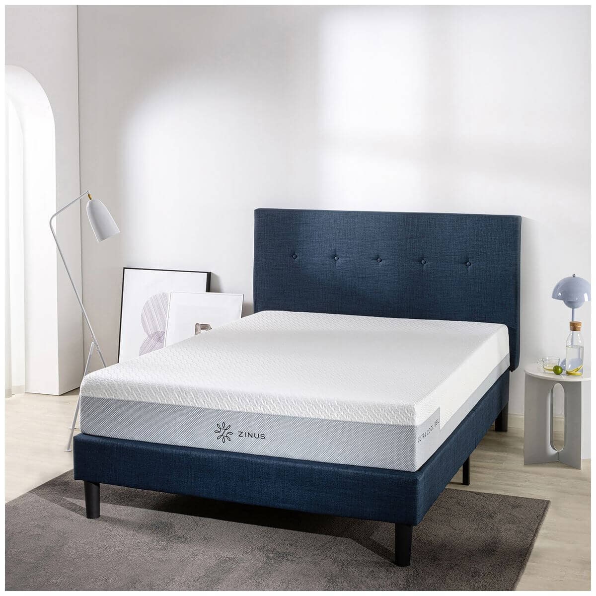 Zinus King Cooling Memory Foam Mattress - Gel-Infused Foam, 7-Zone Support, Grey - AU-MFGNCA-10K
