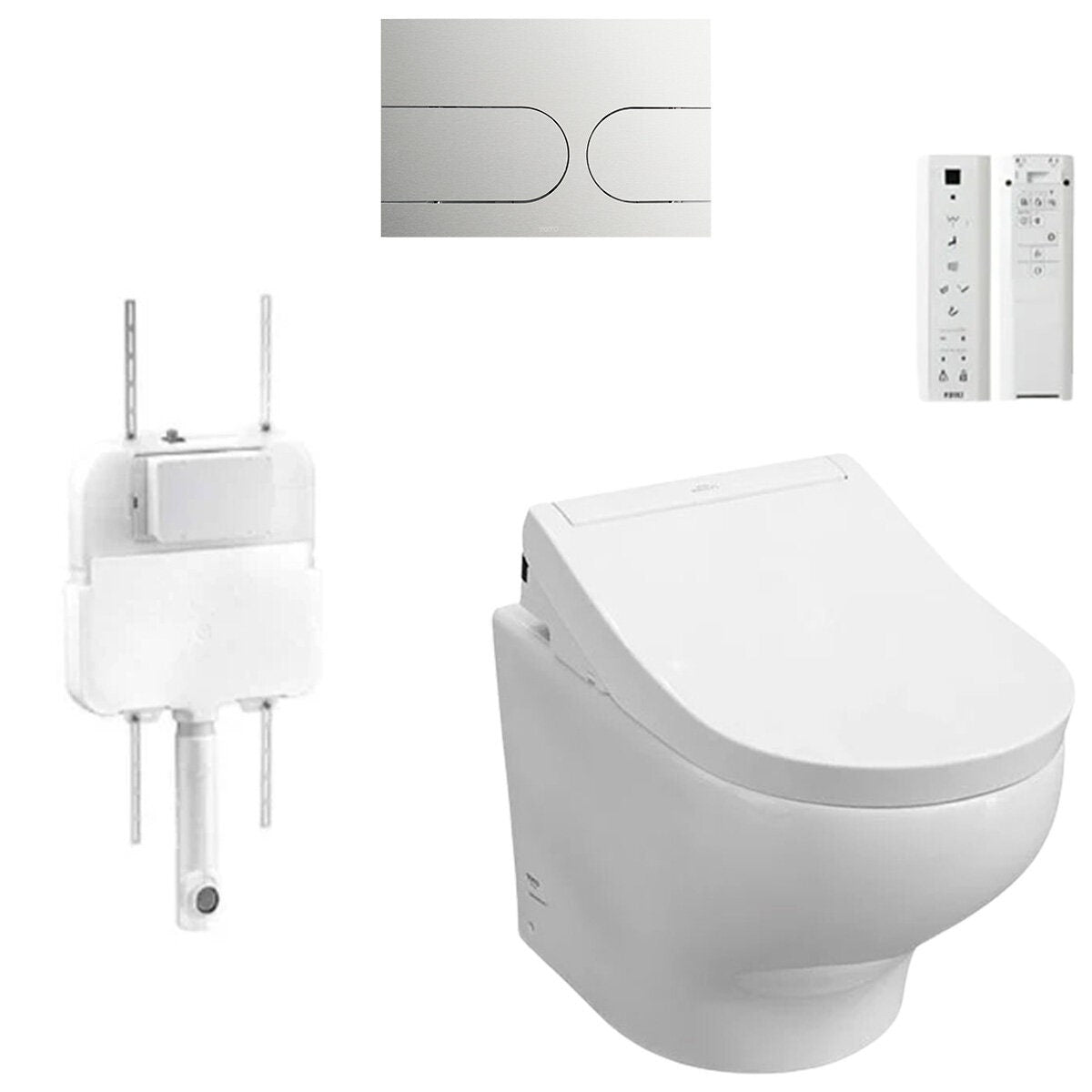 Toto Hayon Wall Faced Smart Toilet Suite - S5 Washlet, Concealed Cistern, Flush Panel - HAYON-WF-S5