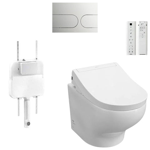 Toto Hayon Wall Faced Smart Toilet Suite - S5 Washlet, Concealed Cistern, Flush Panel - HAYON-WF-S5