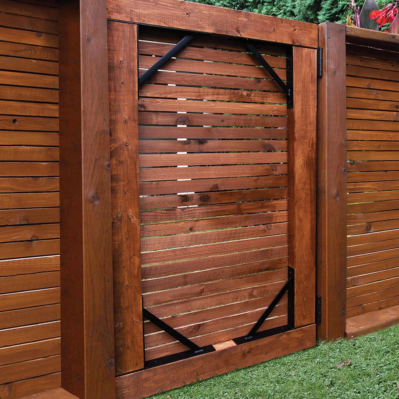 Peak Products Heavy Duty Steel Fence Gate Assembly Bracket Kit Matte Black Suits 750mm Gates