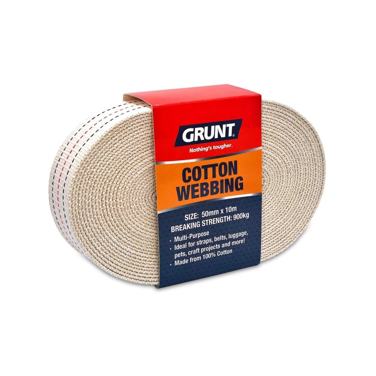 Grunt Cotton Webbing 50mm x 10m Heavy Duty Natural Multi-Purpose - SuperSaverAU - view 1