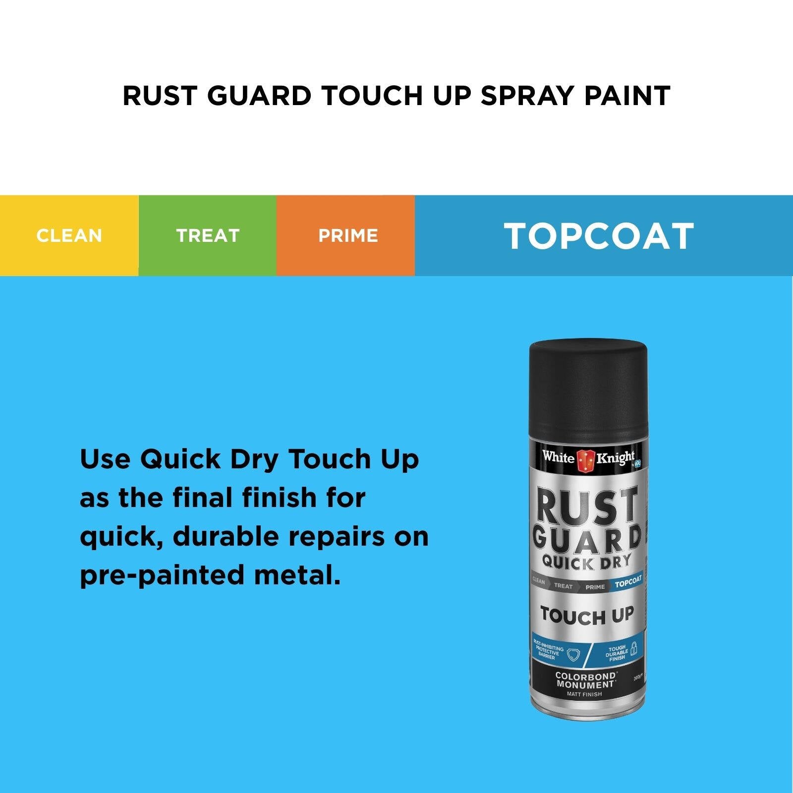 White Knight Rust Guard 300g Monument Matt Touch-Up Spray Paint