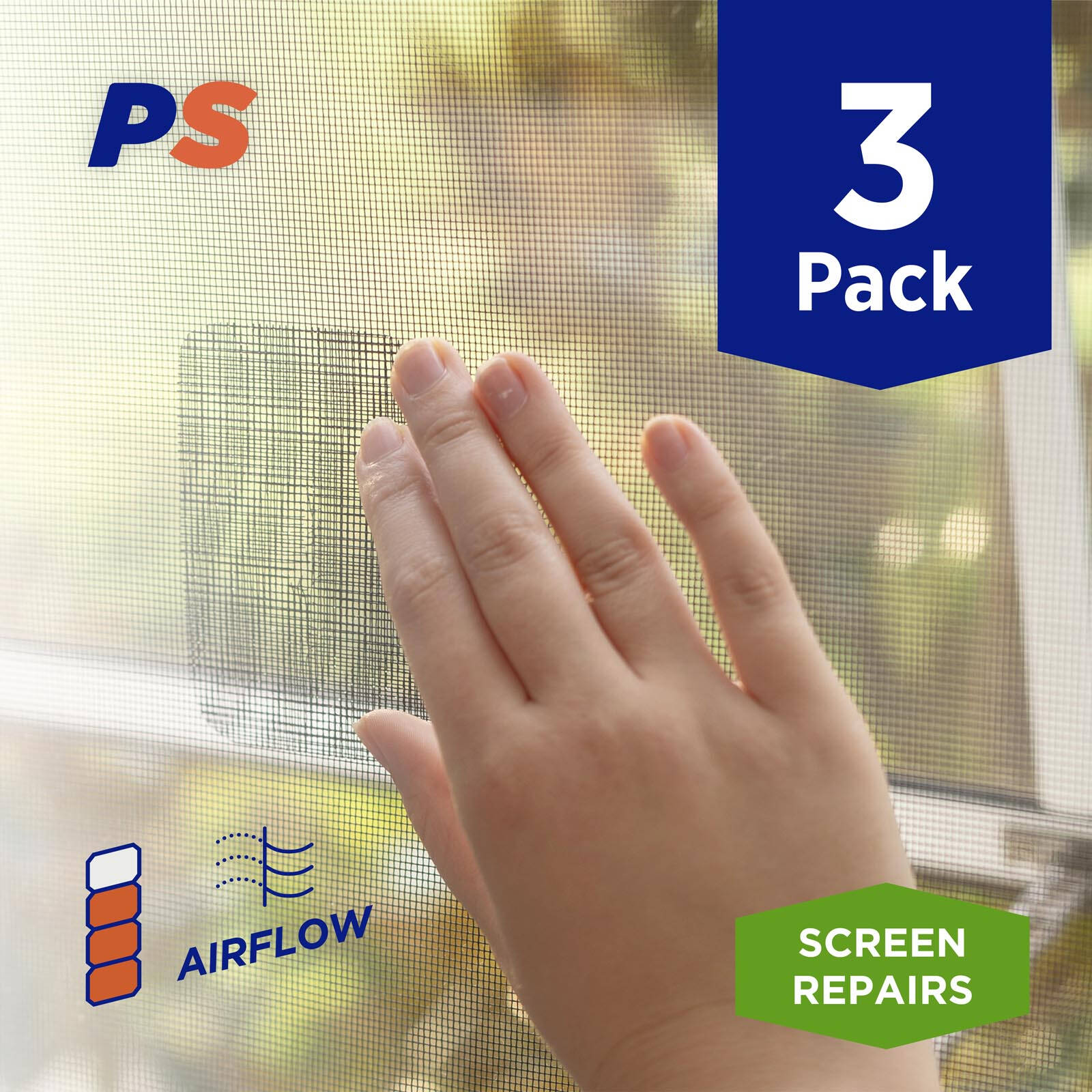 Permastik 100 x 80mm Black Fibreglass Adhesive Screen Patches - 3 Pack