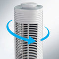 DeLonghi 360 degree dual oscillating tower fan - 3 speeds - remote and timer - White - DETF122WH