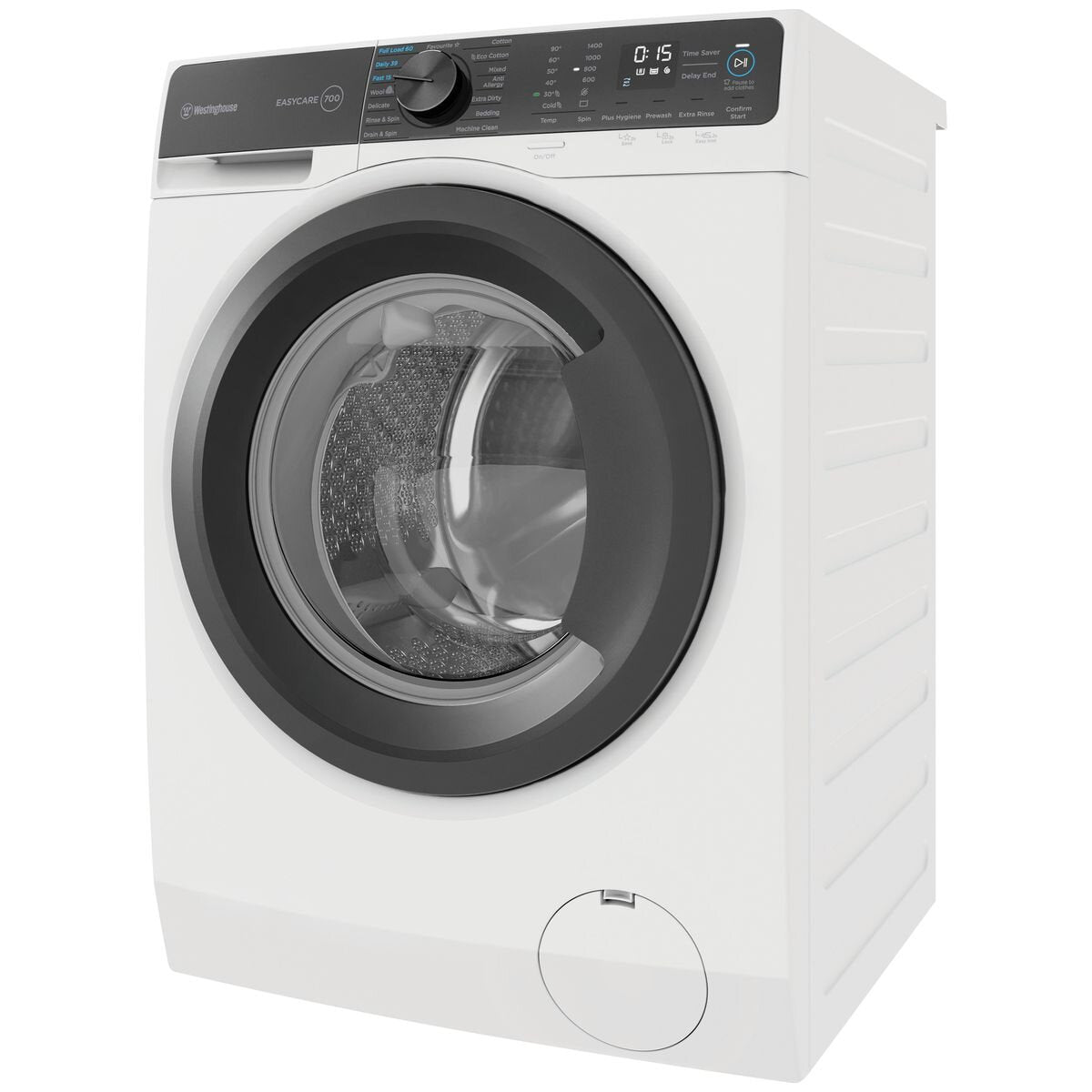 Westinghouse EasyCare 700 10kg Front Load Washing Machine - White, 5 Star Energy, Plus Hygiene - WWF1044M7WAS